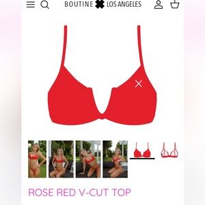 Boutinela deep v red bikini top